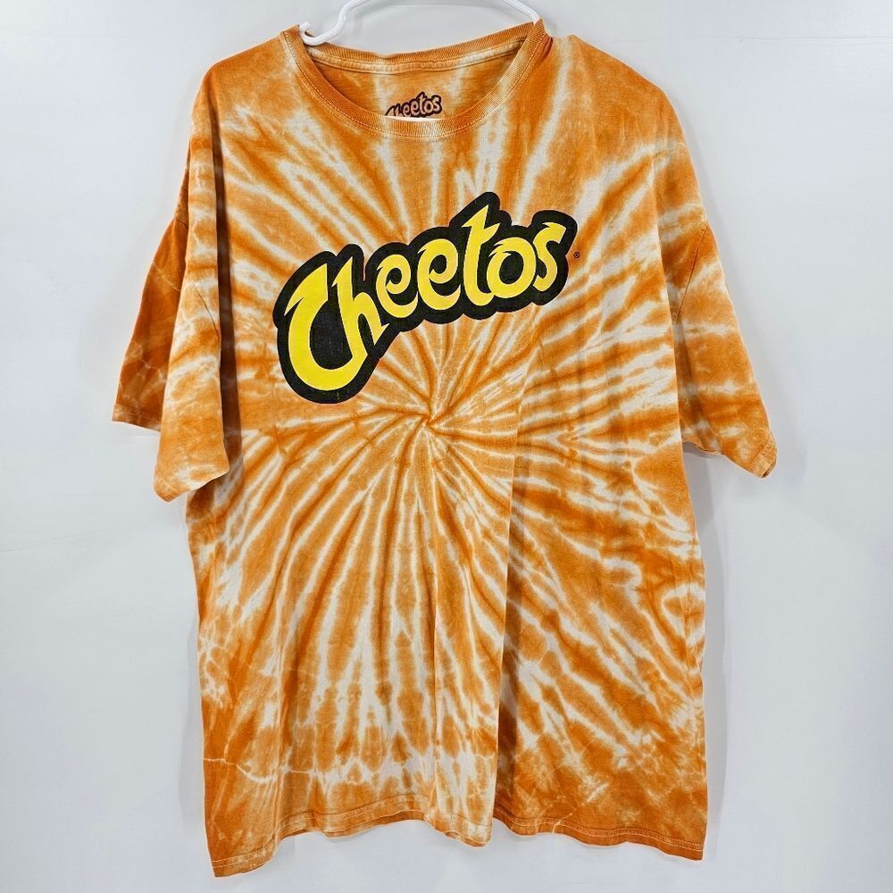 Cheetos tshirt xl logo cheetah Chester snack orange tie dye